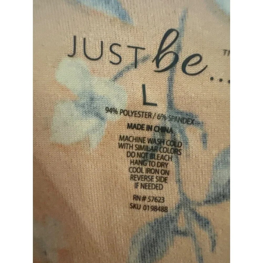 Orange Floral Just Be... Womens Dress L Stretchy